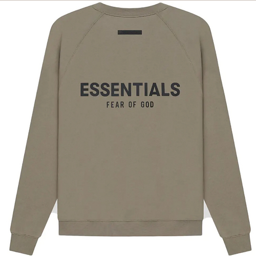 ESSENTIALS BACK LOGO EMBOSSED SWEATER (TAUPE)