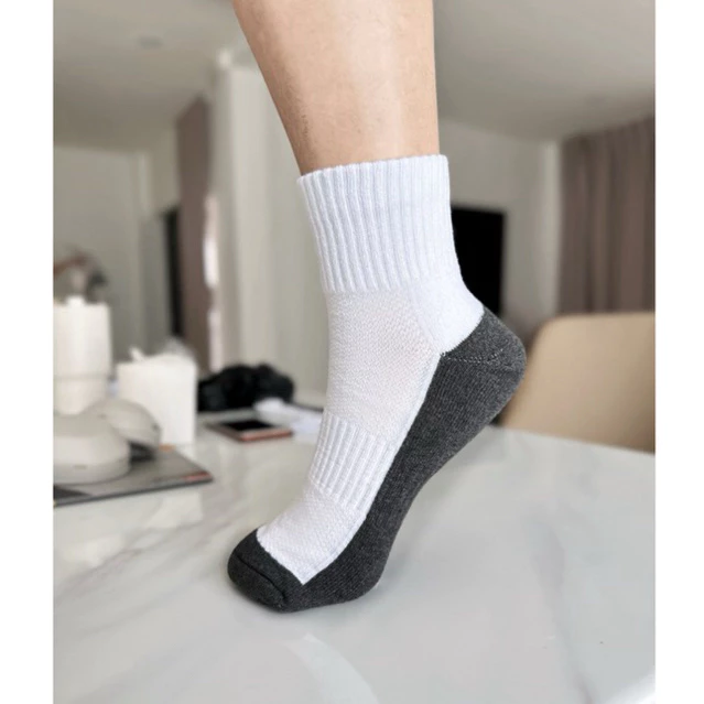 หนา 2 เท่า ‼️‼️ ข้อกลางขาวเทา พื้นหนา ผ้า cotton ทรงใหญ่