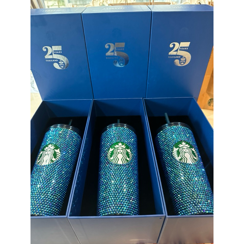 Starbucks 25th Anniversary Blue Bling Cold Cup