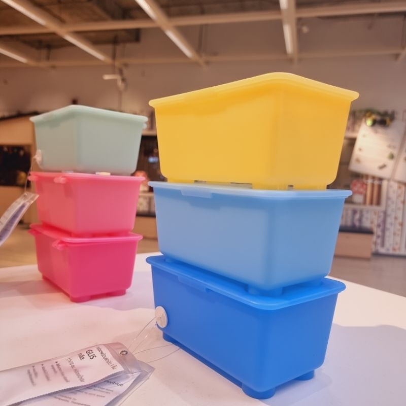 หมดแล้วหมดเลย 🔥GLIS อิเกีย กล่องเก็บของ พร้อมฝาปิด 17x10 ซม.