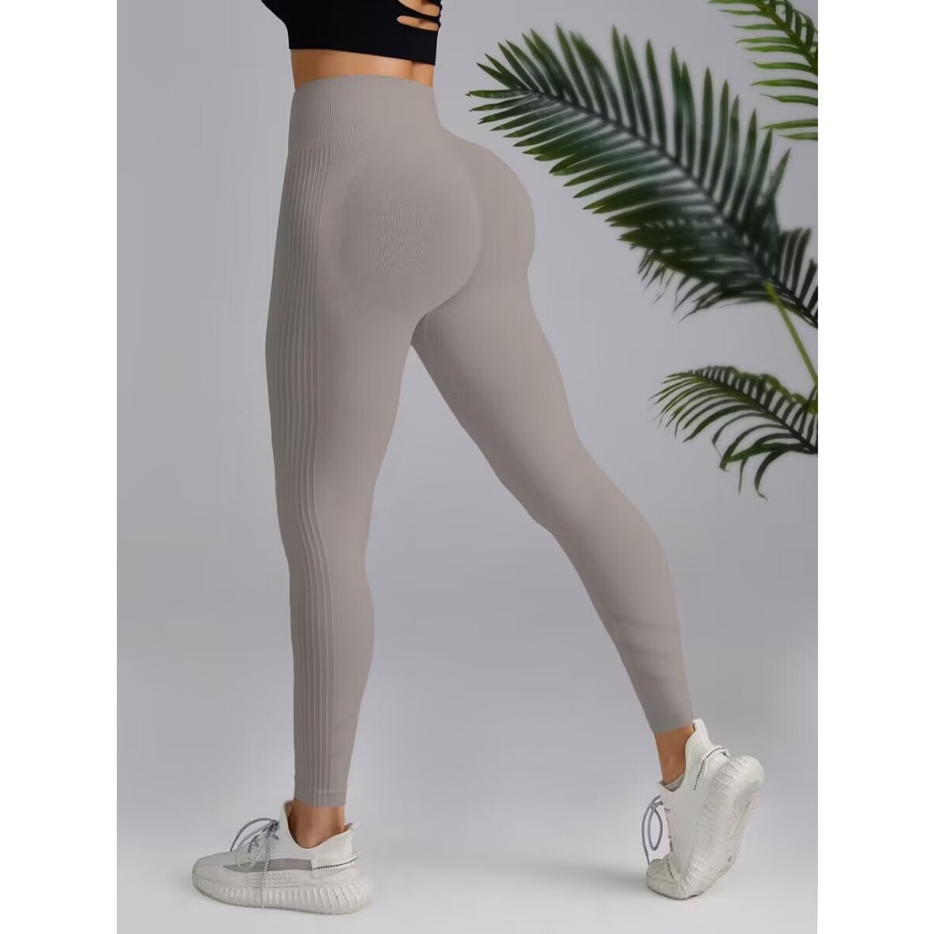 🔥【เตรียมส่ง】🔥(Yoga)กางเกงโยคะกางเกงกีฬาขายาวเอวสูงผ้าถักไร้ตะเข็บกีฬาขายาวระบายอากาศได้ดี - รูปที่ 2