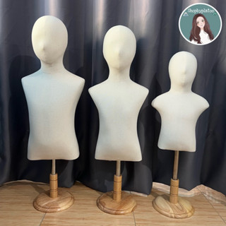 หุ่นเด็กมีหัว ไซต์ SML ฐานไม้กลม โครงไฟเบอร์