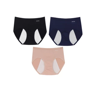 Wacoal Hygieni Night Panty กางเกงในอนามัย แพ็ค 3 ชิ้น รุ่น WU5E01/WU5T01 คละสี เบจ,ดำ,น้ำเงิน