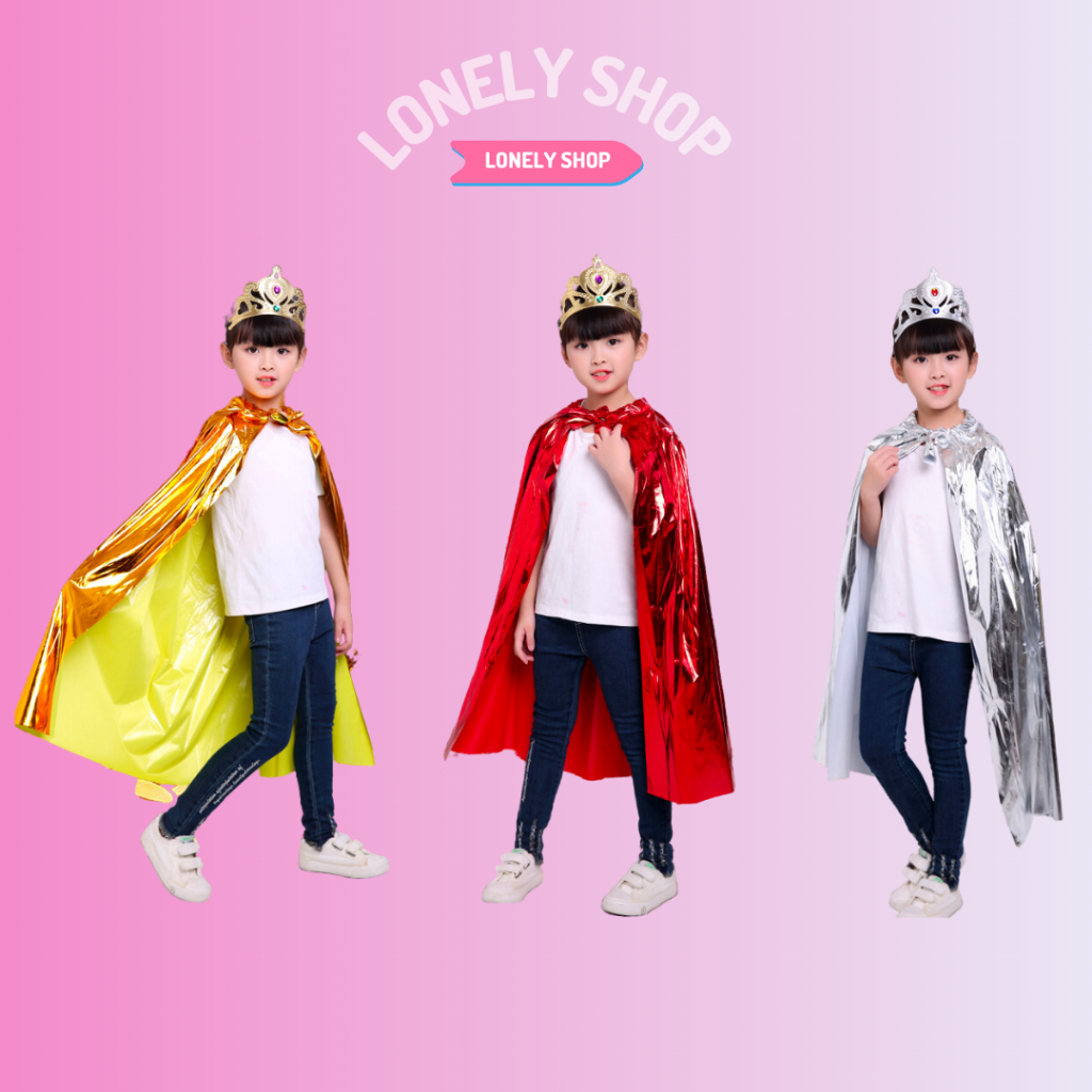 เสื้อคลุม เครื่องแต่งกายเจ้าชาย ราชา ผ้าคลุมงานปัจฉิม เหมาะกับวันฮาโลวีน สําหรับผู้ใหญ่ เด็กผู้ชาย ผู้หญิง (สินค้าพร้อม)