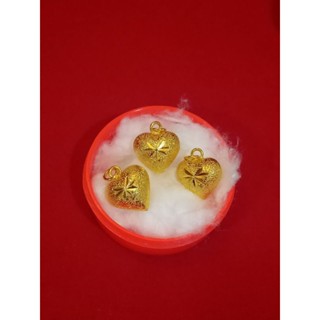 จี้ หัวใจ แกะสลักลายพ่นทราย สวยหรู หุ้มทอง 96.5% งานช่างทองเ…