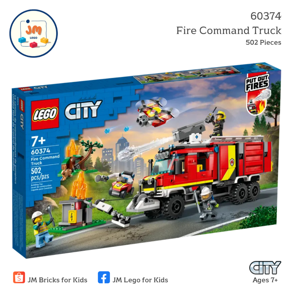 LEGO City 60374 Fire Command Truck (502 Pieces) สำหรับเด็กอายุ 7 ปีขึ้นไป Brick Toy ตัวต่อ เลโก้