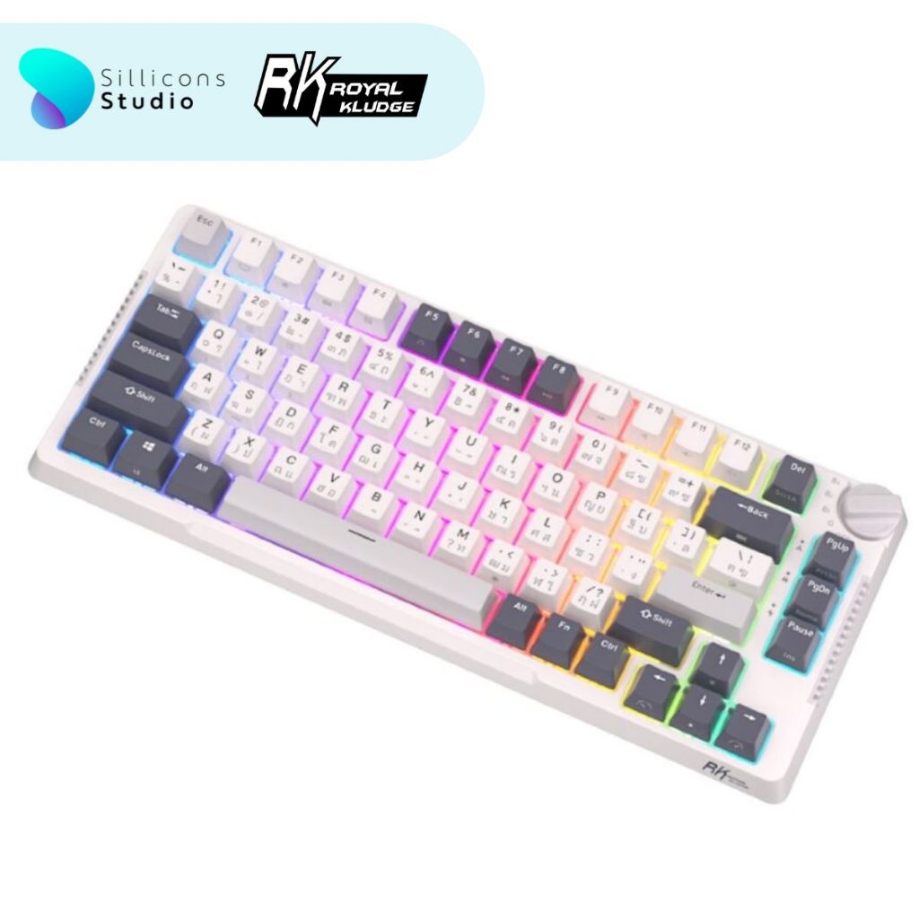 คีย์บอร์ด Royal Kludge RK H81 Hotswap RGB Wireless 3 Mode 2.4g Knob Bluetooth Mechanical Keyboard 75