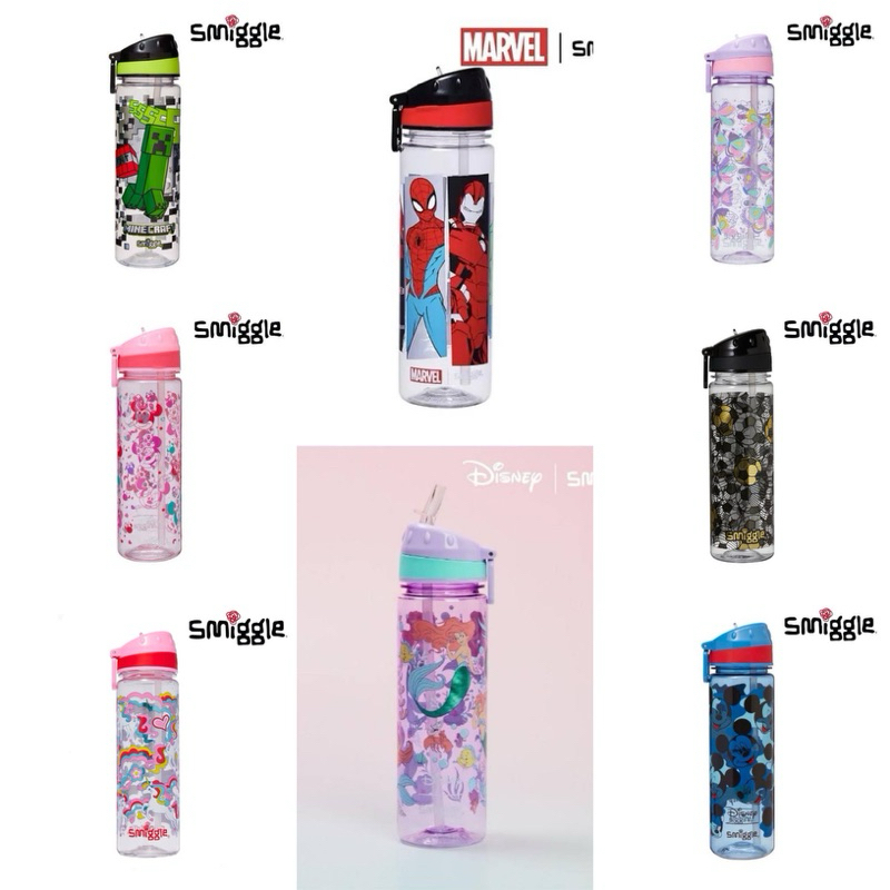 กระติกน้ำ Smiggle ความจุ 650 ml แบบหลอด มีหูหิ้ว ♥️พร้อมส่ง ราคา ถูกที่สุด ดีลบีเคเค
