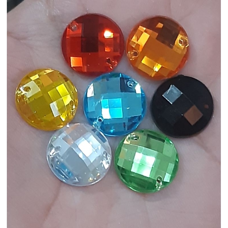 เพชรพลอยสี 14 มิล 50 เม็ดมีรู