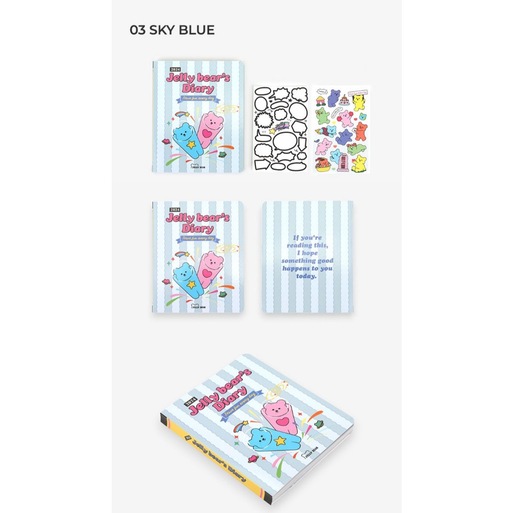 2024 Jelly Bear Diary (Weekly) ไดอารี่น้องหมีสุดน่ารักจากเกาหลี planner รายสัปดาห์ Dailylike