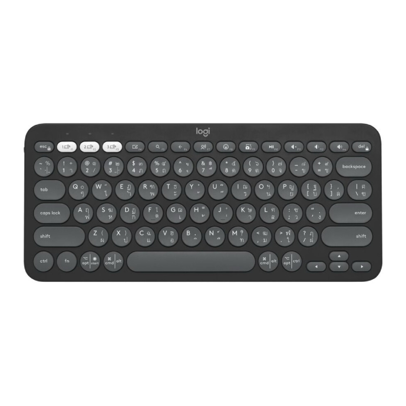 คีย์บอร์ด Logitech Pebble Keys 2 K380s Wireless Keyboard (GRAPHITE) (EN/TH)