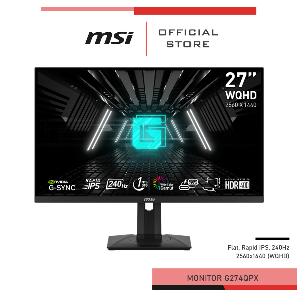 MSI G274QPX Monitor จอมอนิเตอร์ 240Hz, 2K, 27นิ้ว (เกมมิ่งมอนิเตอร์ จอคอมพิวเตอร์)