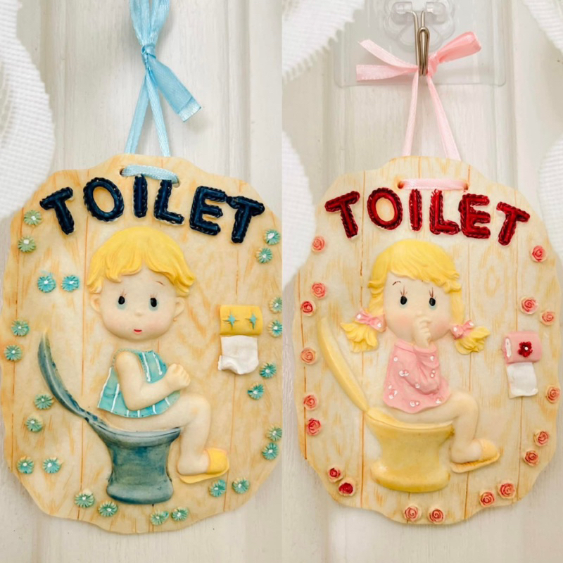 ซื้อคู่สุดคุ้มป้ายห้องน้ำวินเทจเรซิ่น พร้อมส่งในไทย