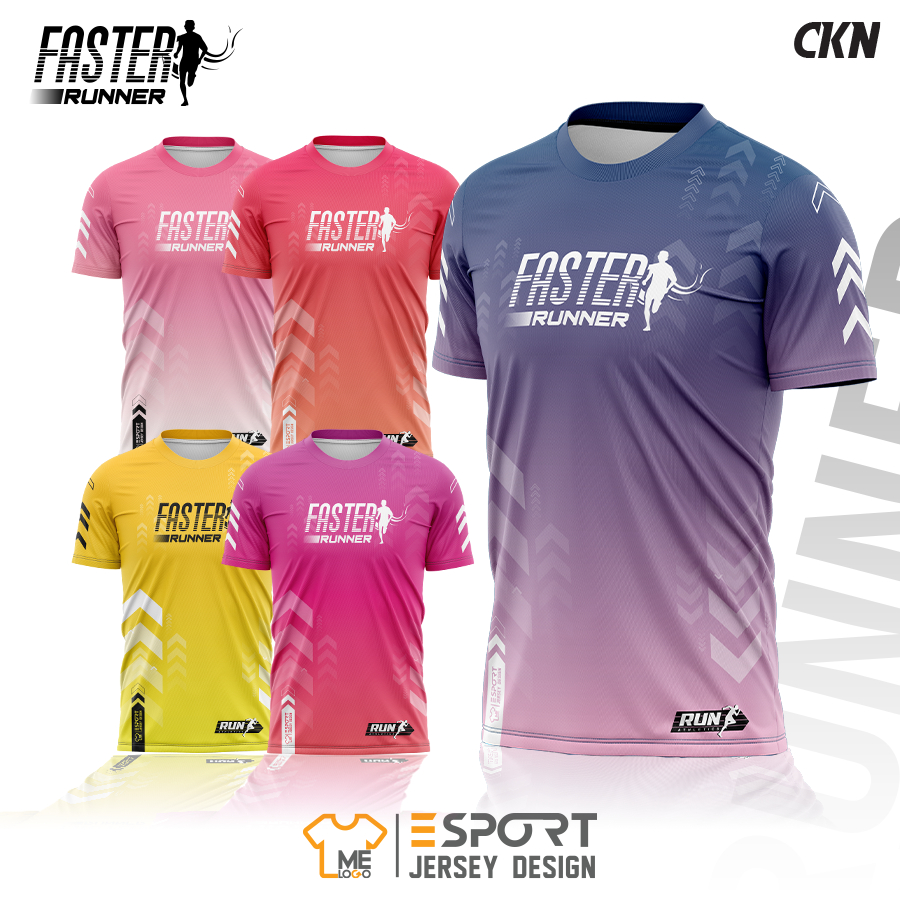 เสื้อวิ่ง CKN.08-CKN.12 กีฬาผู้ชาย ผู้หญิง พิมพ์ลายทั้งตัว เบาสบายระบายอากาศ