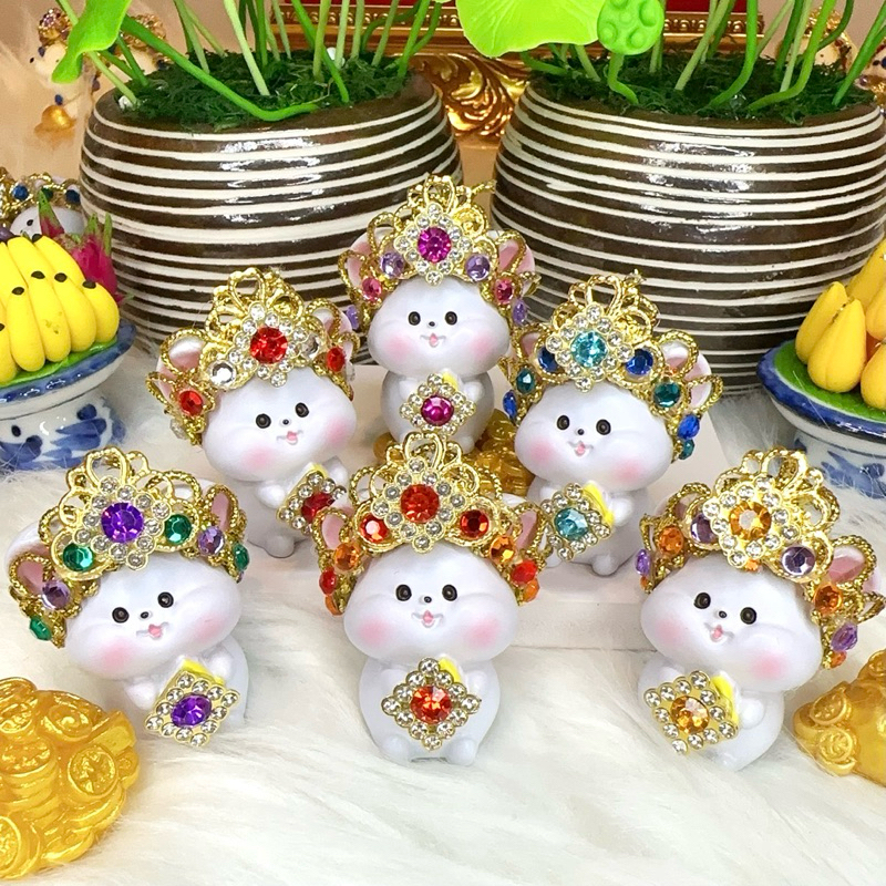 (ราคาต่อ1ตัว)หนูมุสิกะ ถวายพระพิฆเนศ🕉️ รุ่นมหาเศรษฐีเหลี่ยมเพชร💍