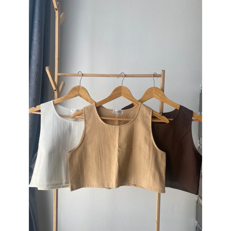 เสื้อครอปผ้าฝ้าย สินค้าพร้อมส่ง