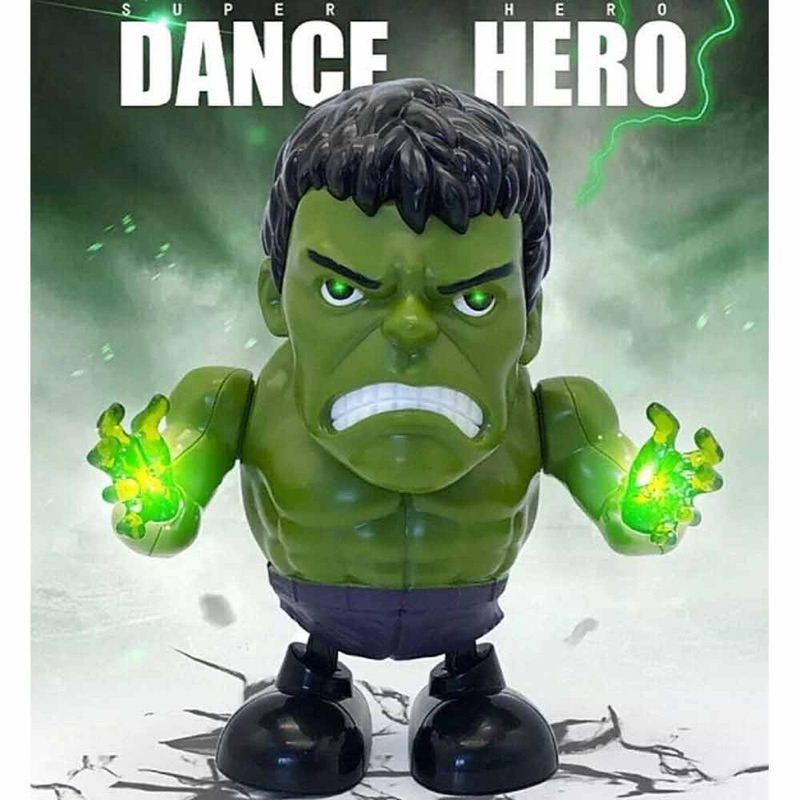 Hulk Hero Dance มีไฟที่ตาและแขนสองข้าง มีหลายเพลง Dance hero