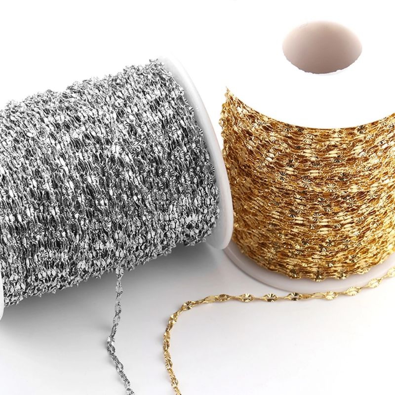 โซ่สเเตนเลสสร้อยคอกำไลข้อมือ เครื่องประดับ DIY รูปผีเสื้อ โซ่ 1-5 เมตร