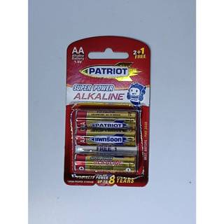ถ่าน เจ้าพลัง PATRIOT แพทริออท   AA AAA 1.5 โวลต์ Pack 3 ก้อ…