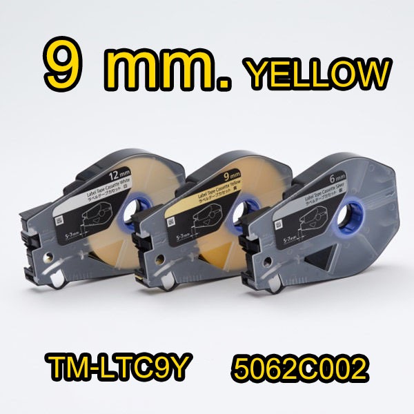 TM-LTC9Y CANON MK3000 MK1500 สติ๊กเกอร์ Label 9mm YELLOW เหลือง  MK-5000 MK2600 MK1500 MK2500