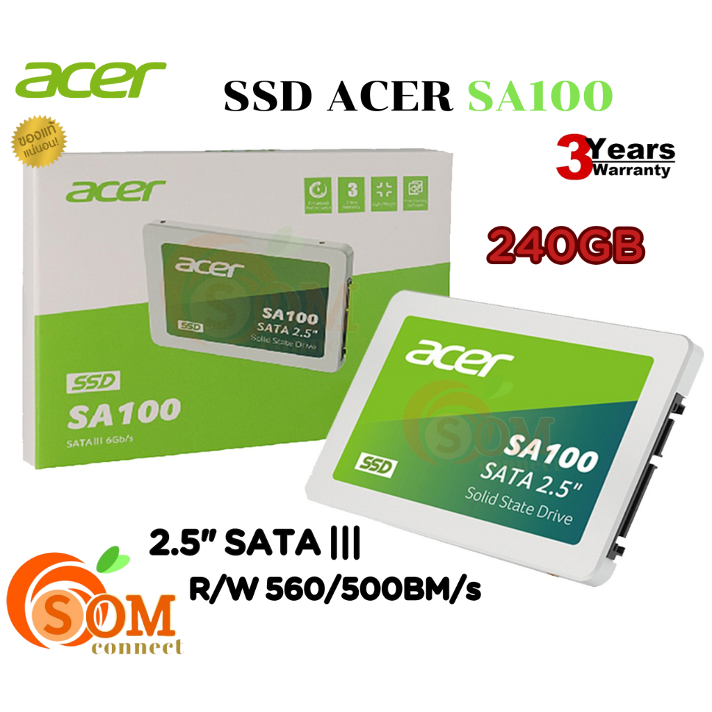 (240GB) SSD (เอสเอสดี) ACER (SA100) 2.5" SATA III R/W 560/500BM/s (SA100-240GB)-3y