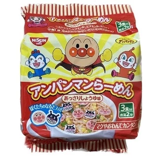 Nissin Anpanman ห่อสีแดง มาม่าอัมปังแมนรสโชยุรสดั้งเดิมไม่มีส่วนผสมของชูรส ( 1 ห่อ มี 3 ซอง ) 日清食品