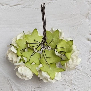 [10 ดอก / กุหลาบ ] ดอกไม้ประดิษฐ์ ดอกไม้กระดาษสา 30-35 มม Artificial Rose Paper Flower 30-35 mm