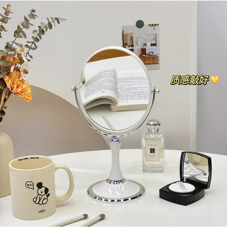 พร้อมส่ง🪞 กระจกสไตล์เกาหลี 2หน้า แบบใหม่ กระจกมินิมอล กระจกแต่งหน้า ปรับองศาได้ - รูปที่ 4