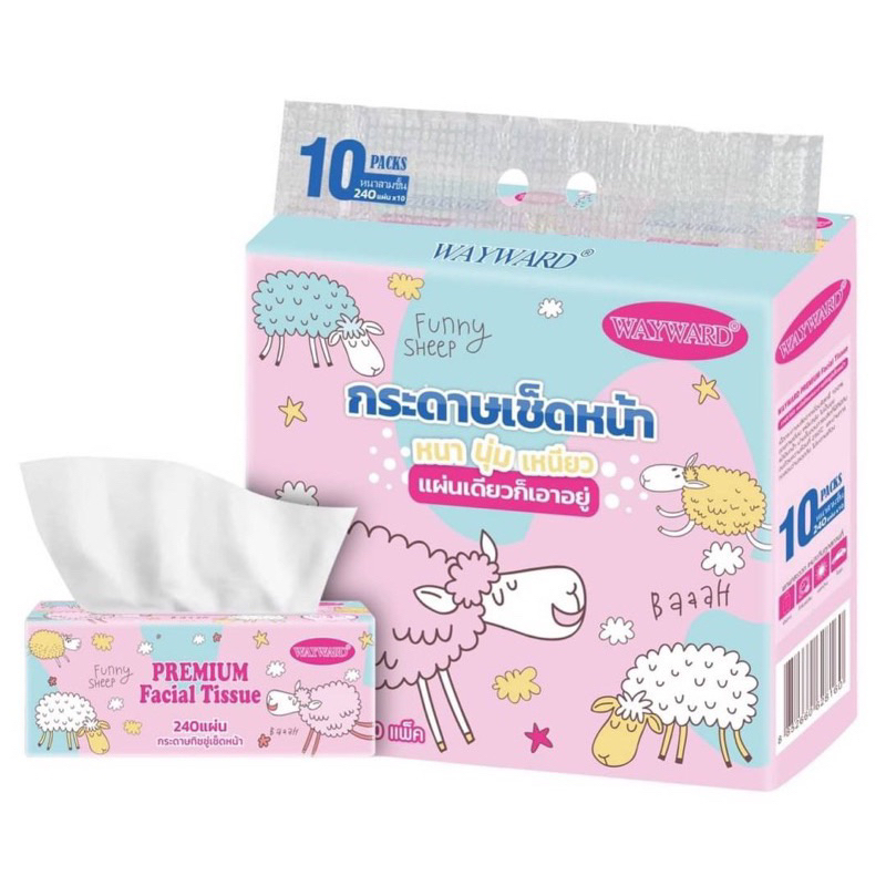 ทิชชู่ลายเเกะแบบยาว ขายเเยกห่อ(1ห่อ240เเผ่น)หนา 3 ชั้น  สินค้าพร้อมส่ง