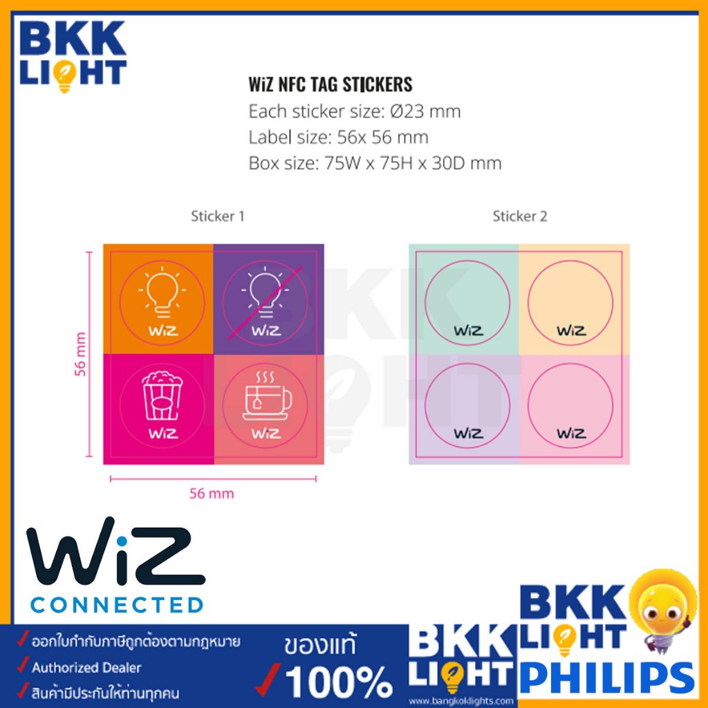 Wiz แผ่นแท็ก NFC Tag (1 กล่อง 4 ชิ้น) จาก Philips ราคา ถูกที่สุด ดีลบีเคเค แกลเลอรีภาพที่ 4