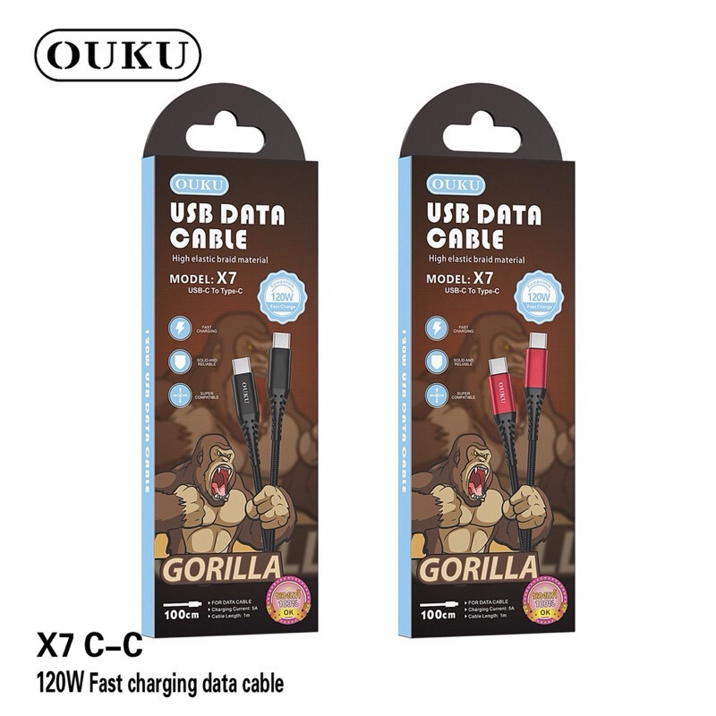 สินค้าใหม่ OUKU X7 สายชาร์จ CtoC และสายชาร์จPDแบบสายถักยาว1ม.ชาร์จเร็ว