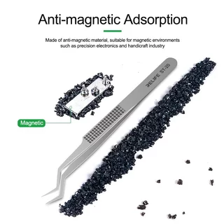 Relife ST-20 แหนบสเตนเลส สําหรับปลูกต้นไม้ ชิป IC ซ่อมโทรศัพท์ PRECISION TWEEZERS