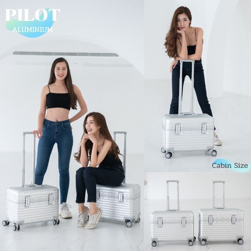 (ประกัน3ปี) Tpartner แท้ กระเป๋าเดินทางล้อลาก Pilot Alu อลูมิเนียมทั้งใบ ฝาบน ใส่ Laptop กล้องได้