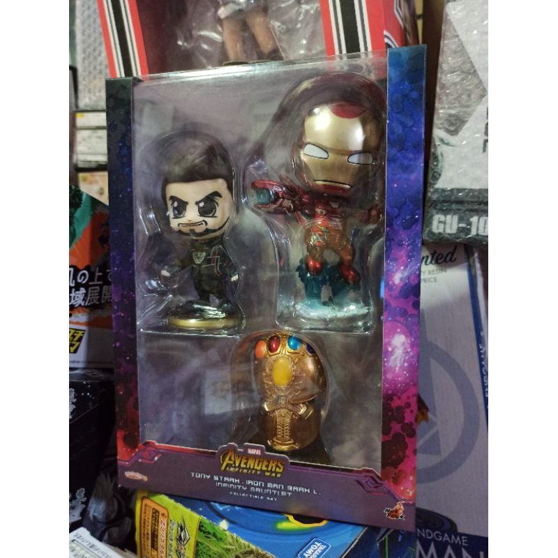 Cosbaby Size S Iron Man Mark 50 &amp; Infinity Gauntlet &amp; Tony Stark Exclusive Store by Hot Toys Limited