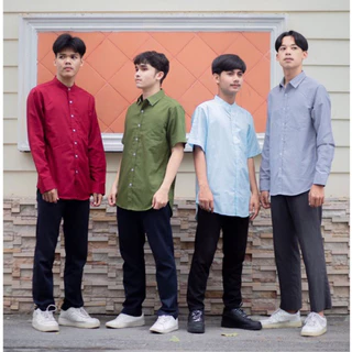 👔เสื้อเชิ้ตคอจีนแขนยาว28สี👔ผ้า Oxford ทรงสลิม คัตติ้งเนี๊ยบมากกกกก