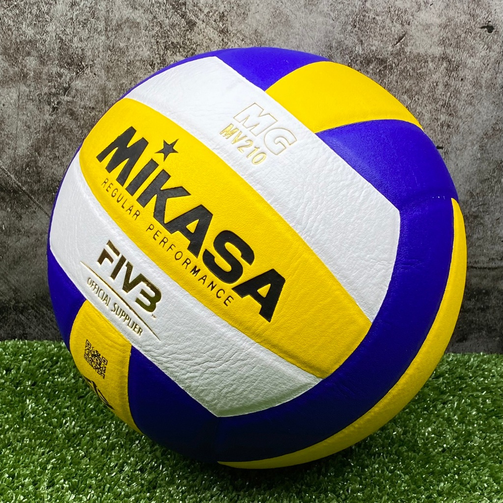 MIKASA มิกาซ่า วอลเลย์บอลหนัง Volleyball PU #5  MV210แถมฟรี ตาข่ายใส่ลูกฟุตบอล +เข็มสูบลม