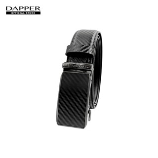 DAPPER เข็มขัดหนังแท้ ปรับสายได้ Carbon Fiber Ratchet Belt ส…