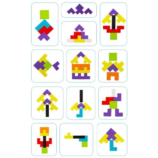 เกมปริศนา Tetris ไม้ของเล่นเพื่อการศึกษาสำหรับเด็ก