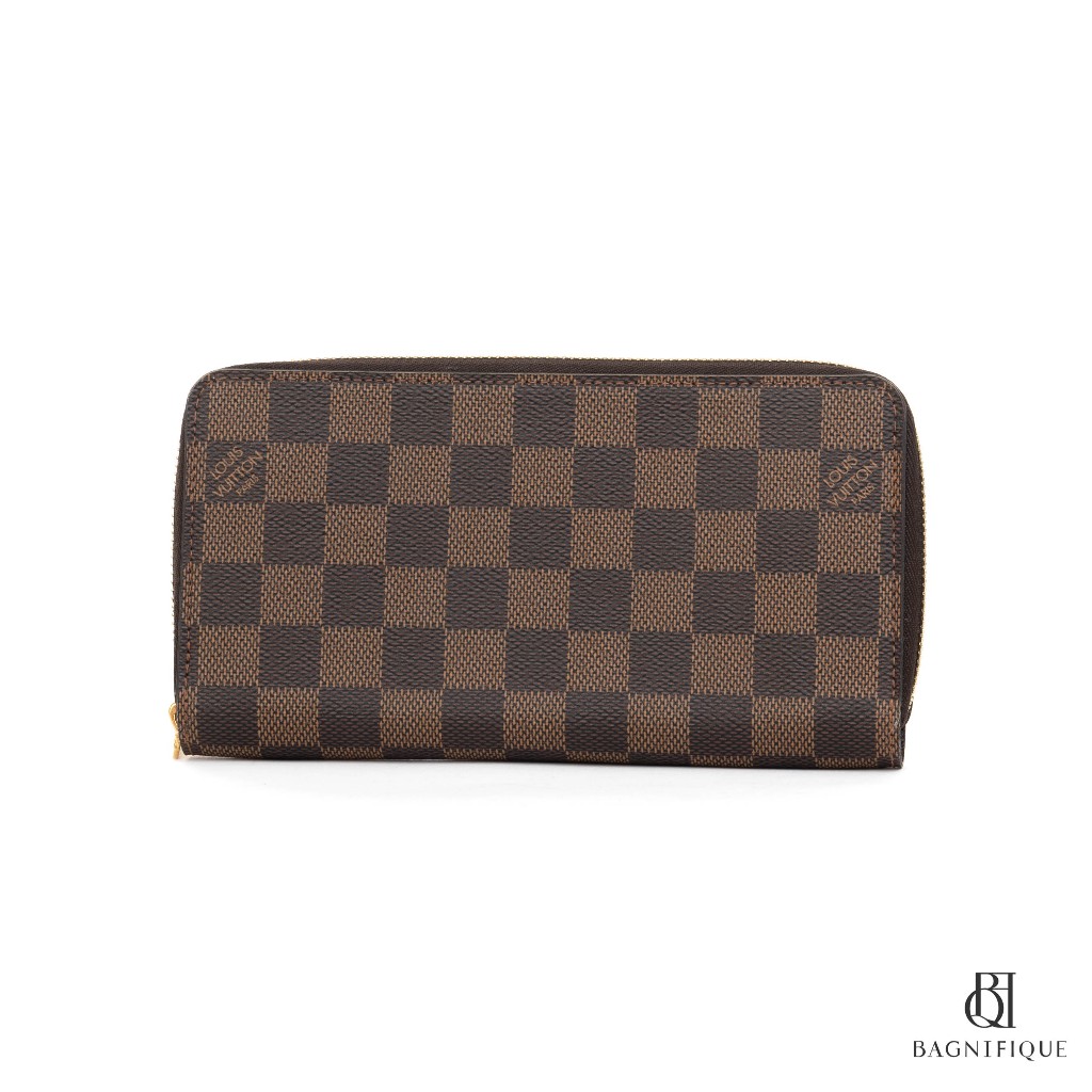 NEW LV ZIPPING WALLET LONG BROWN DAMIER DAMIER CANVAS GHW