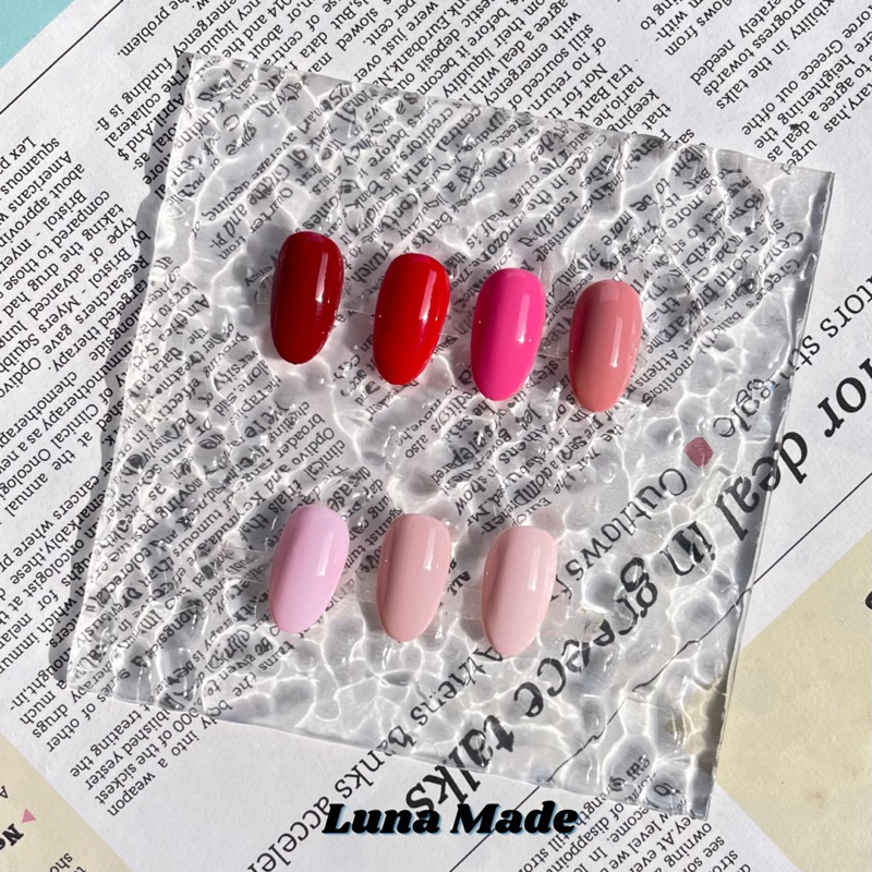 LUNAMADE เล็บเจลปลอมสำเร็จรูป เจลแท้ 100% ทาสีพื้น โทนชมพู แจ้งทรงเล็บและไซส์ทางแชท ห้ามชำระเงิน “เก็บปลายทาง”