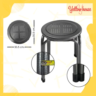YellowHouse เก้าอี้ ขาคู่ รุ่น สูง 18นิ้ว สตูล ขาเหล็ก คู่กลม รองรับน้ำหนักได้ถึง 100กก.