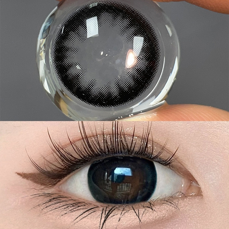 MIDROO คอนแทคเลนส์สี Black คอนแทคเลนส์บิ๊กอายคอนแทก 1คู่ 14.2mm