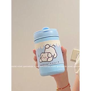 แก้วเก็บความเย็น แก้วเก็บอุณหภูมิ มีฝาและหลอดให้ ขนาด500ml เก็บความอุ่นได้6-8ชม พร้อมส่ง！！！