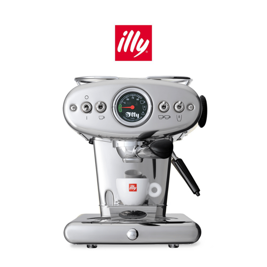 ILLY เครื่องชงกาแฟเอสเพรสโซ่ illy X1 Anniversary สำหรับ e.s.e พ็อด และ กาแฟคั่วบด (สีเงิน) ILLY X1 ANNIVERSARY E.S.E POD &amp; GROUND COFFEE MACHINE CHROMIUM