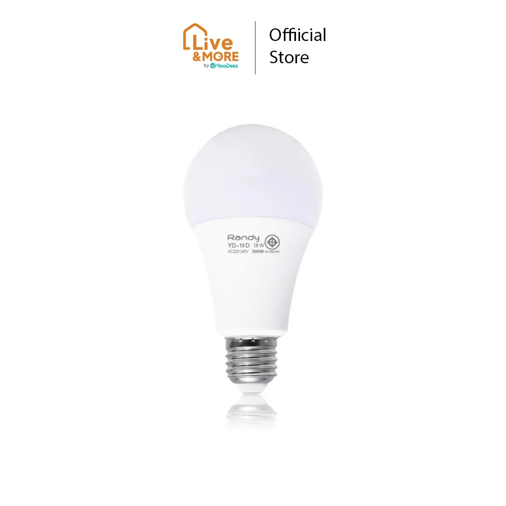 [ของพร้อม ส่งไว] Randy แรนดี้ หลอดไฟ LED 18D 18W ขั้วE27 สีขาว 6000K และ สีเหลือง 3000K