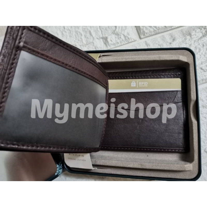 FOSSIL RFID wallet Genuine Leather ของแท้จาก USA มีกล่องของขวัญ Fossil กระเป๋าสตางค์ RFID กระเป๋าสตา