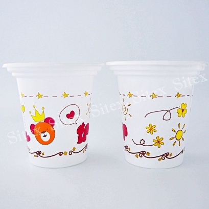 Sitex แก้วพลาสติก 6 oz. คละลาย  บรรจุ 50 ชิ้น/แพค