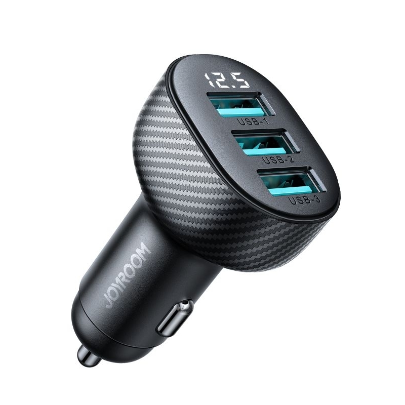 Joyroom JR-CCD03 Digital Display Car Charger 3USB 3.4A หัวชาร์จรถ พร้อมจอแสดงแรงดันไฟเเบตเตอรี่