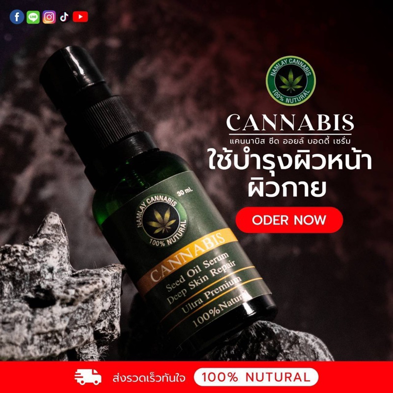 เซรั่ม กัญชง (Hemp Seed Oil Serum) Namlay Cannbis hemp สารสกัดจากเมล็ดกัญชง