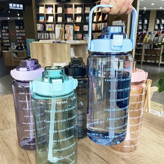 กระบอกน้ำ 2000 ml (01) สีสันสดใส ขวดน้ำพลาสติกแบบพกพา ความจุ 2ลิตร